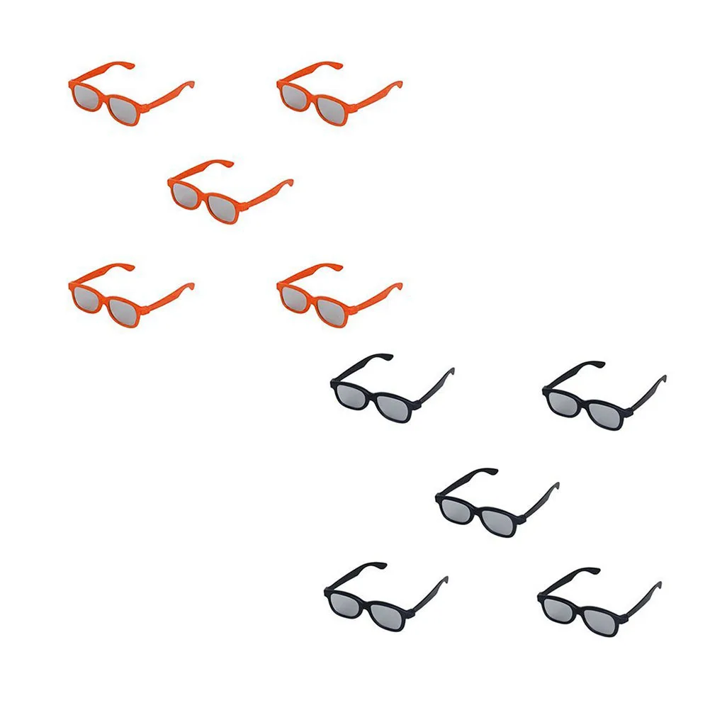 

10Pairs 3D Glasses Black Red Frames Professional Polarized Video Glasses Entertainment