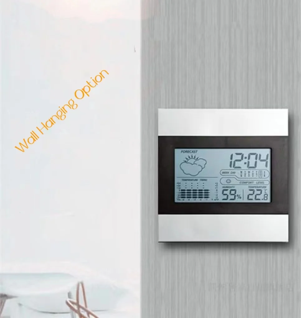 Temperature Humidity Meter LCD Digital Electronic Home Indoor Room Thermometer C/F Hygrometer Table Calendar Snooze Alarm Clock