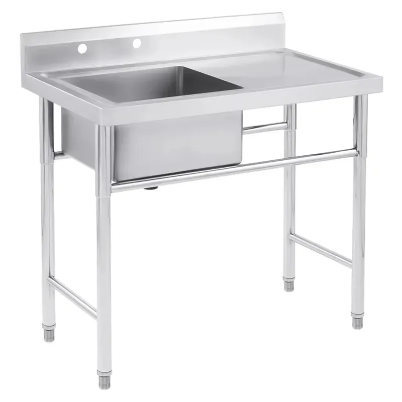 Custom Industrial Commercial Kitchen Stainless Steel Sink Polished Surface Adjustable Height Outriggers Modular Design