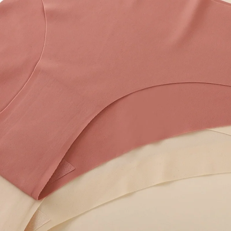 All Season Women Minimalist Sexy V Low Waist Seamless Bikini Briefs Smooth Ice Silk Invisible No Show Daily Intimate Wear view 6