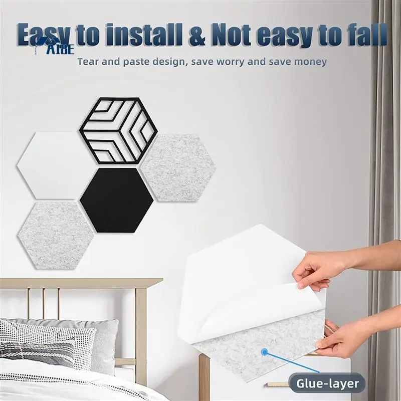 

A18E-12 Pcs Self-Adhesive Acoustic Panels,Hexagon Sound Proof Panels,Sound Absorbing Panels For Recording Studio Home,Offices