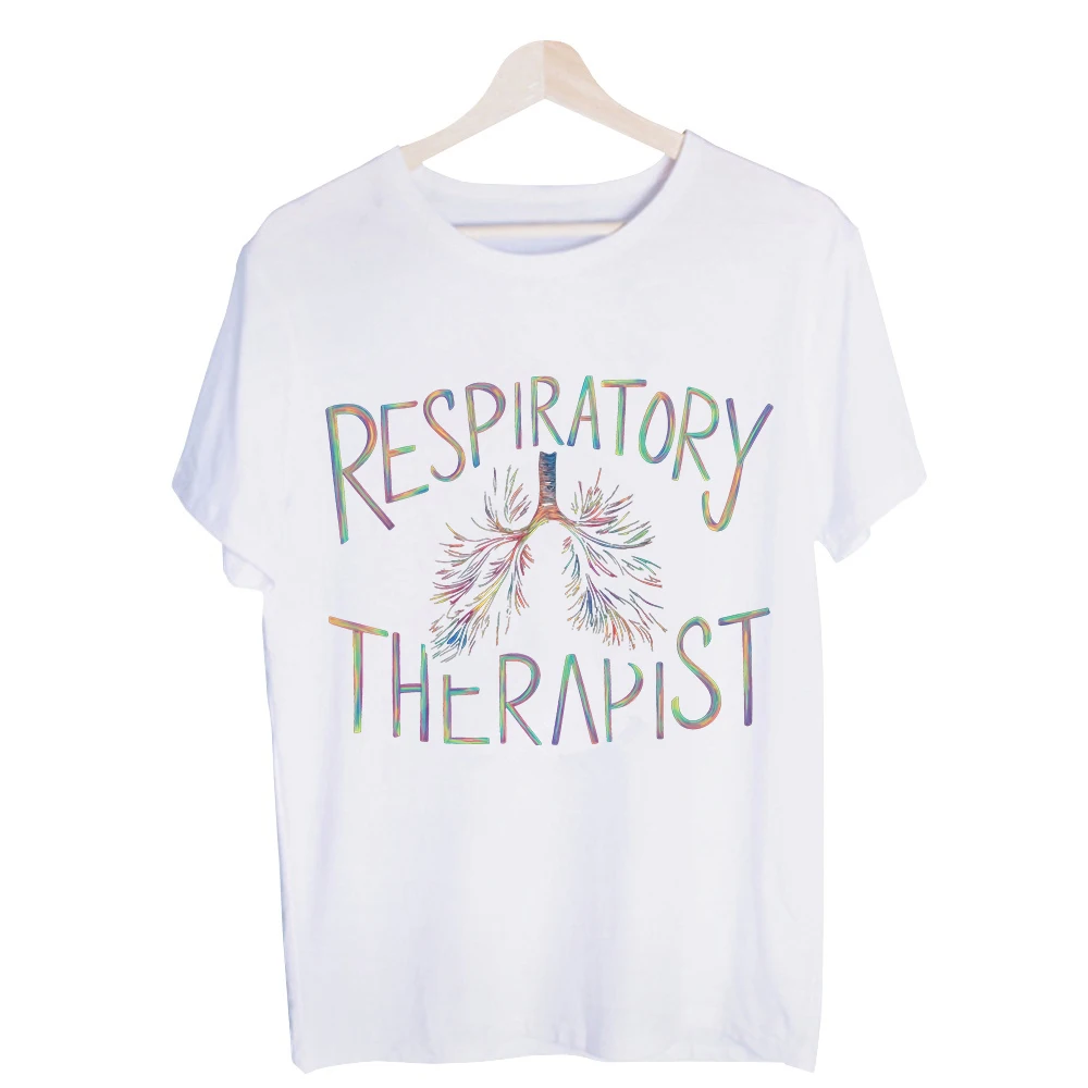 Respiratory Therapist Lung Graphic Tee, Short Sleeve Crew Neck T-Shirt for Medical Professionals and Casual Workwear