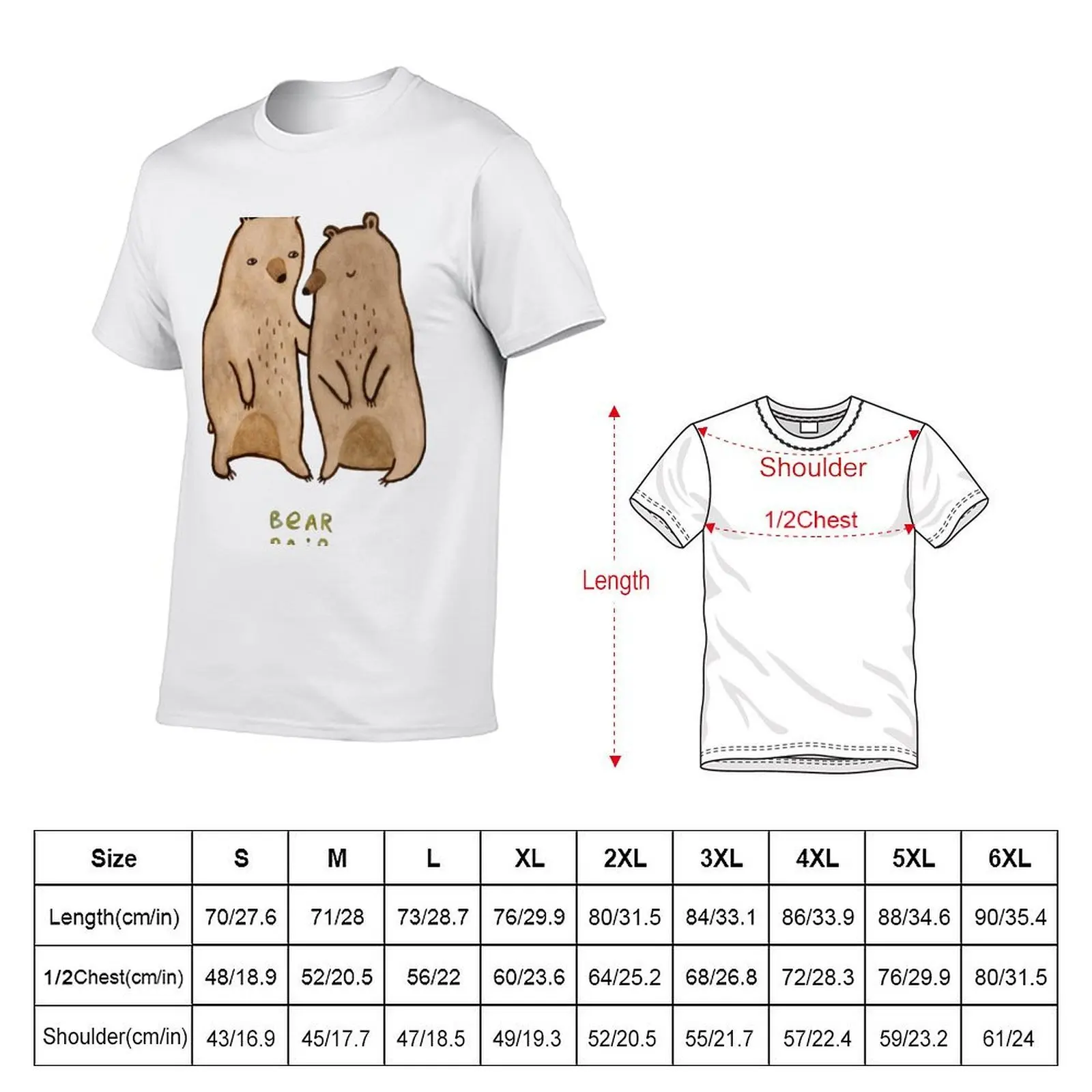 Bear Pair T-Shirt man t shirts for men t shirt man casual T-Shirt
