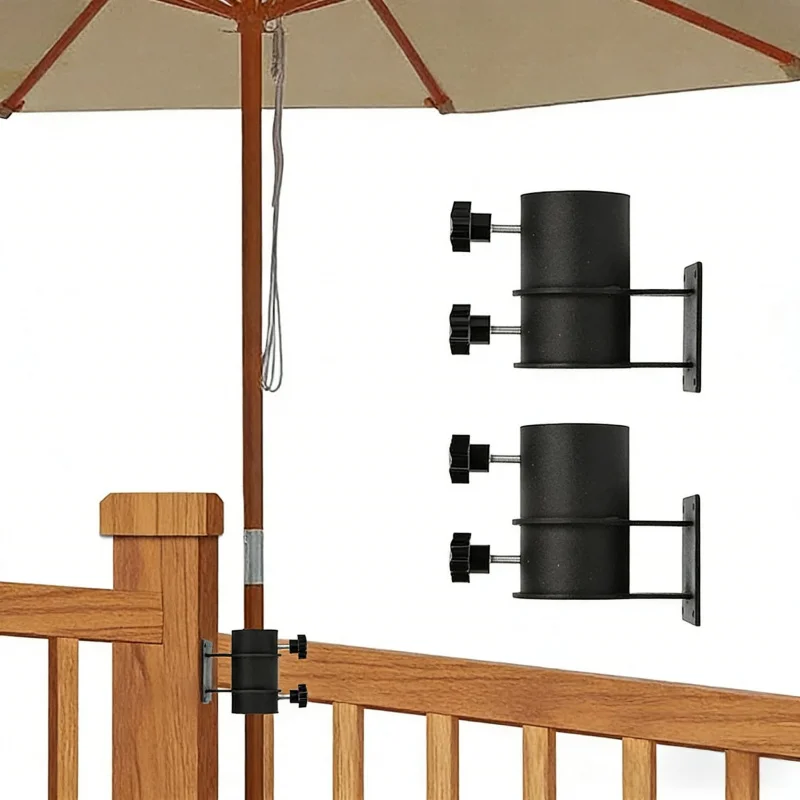 Adjustable Outdoor Umbrella Base2-4Installation Bracket Deck Railing Suitable for Umbrella Base Fixed Bracket Metal Material