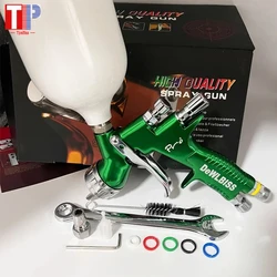 Tpaitlss Spray Gun Painting Gun 1.3mm/1.8mm Nozzle Glod With Mixing Cup Water Based Air Spray Gun Airbrush