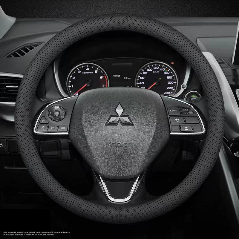 nappa leather car steering wheel cover for mitsubishi outlander rvr sport pajero montero asx eclipse cross lancer galant auto