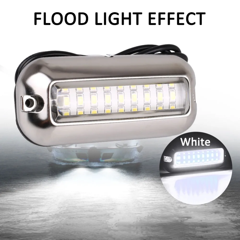 2PCS 27LED Blau/Weiß/Rot Edelstahl Wasserdichte Lichter Unterwasser Ponton Für Marine Boot Heck & Blau licht Segeln Lampe 50W – Detail 7
