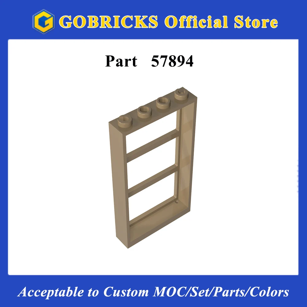Gobricks 1PC 57894 Window 1 x 4 x 6 Spare Part Frame with 3 Panes High-Tech Bricks Precision Molded For Educational Toys