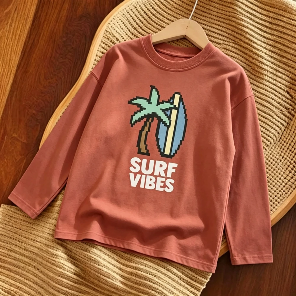 Toddlers Crew Neck Tee Long Sleeve T-Shirt Daily Outfit Outdoor Play Autumn Season Clothing Top 2026 New Style Base Layer Shirt