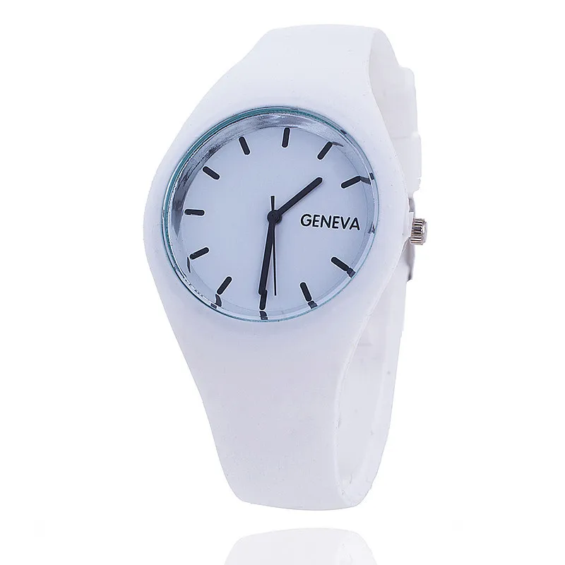 Fashion Men watch Women Cream Color Ultra-thin Fashion Gift Silicone Strap Leisure Watch Geneva Wristwatch Women's Jelly Watches