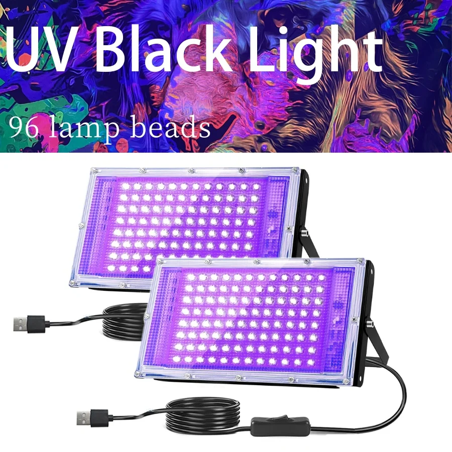 96 light beads UV stage light LED black light Halloween Christmas stage painting fluorescent disco party