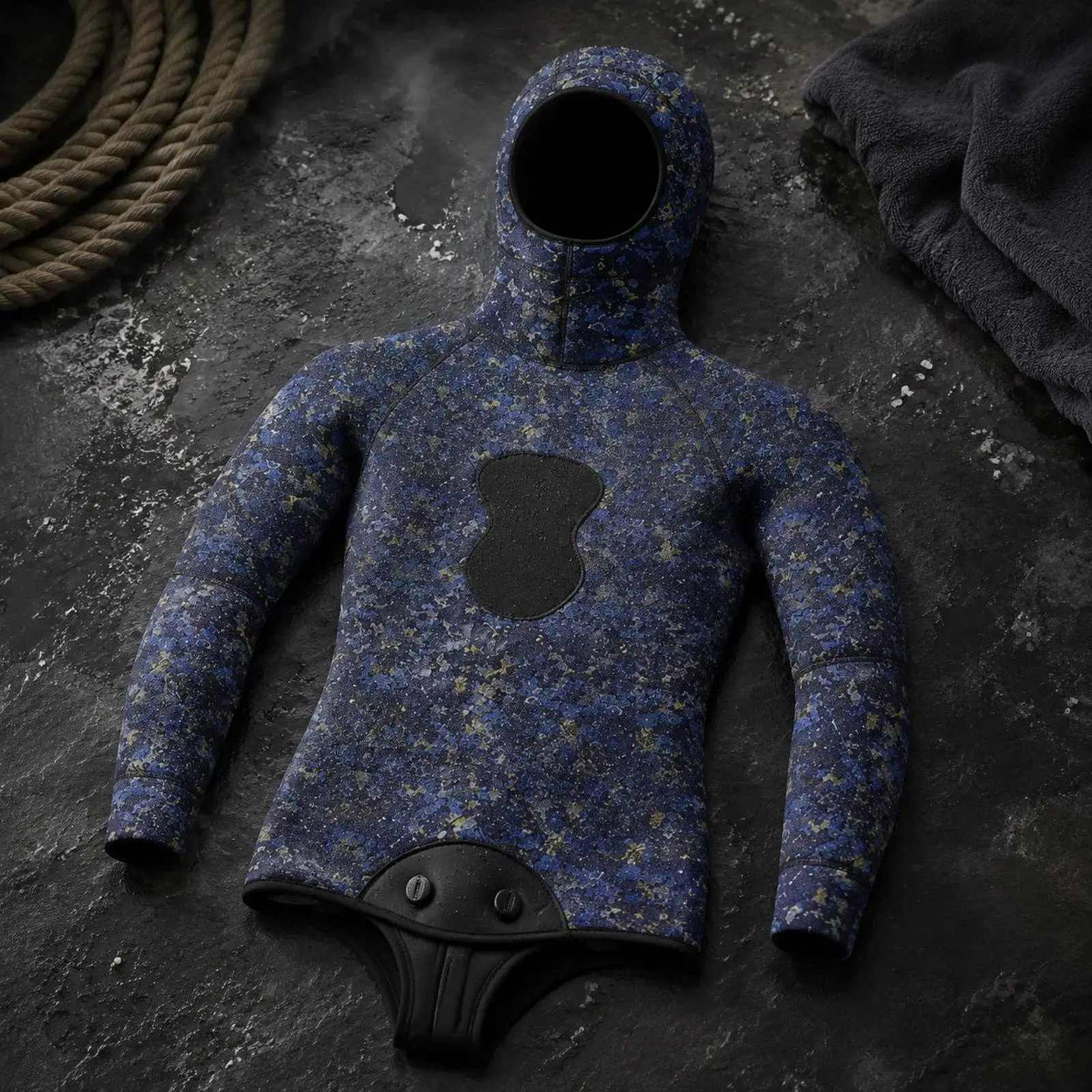 Neoprene Diving Suit 5mm Two Piece Hooded Wetsuit for Men Thermal Insulation Nylon Scuba Fishing Hunting Gear
