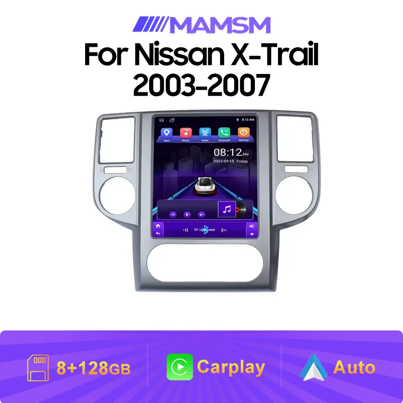 For Nissan X-Trail 2003 2004 2005 2006 2007 9.7 inch Android 12 Car Radio Tesla Style Wireless Carplay Multimedia Player Navi