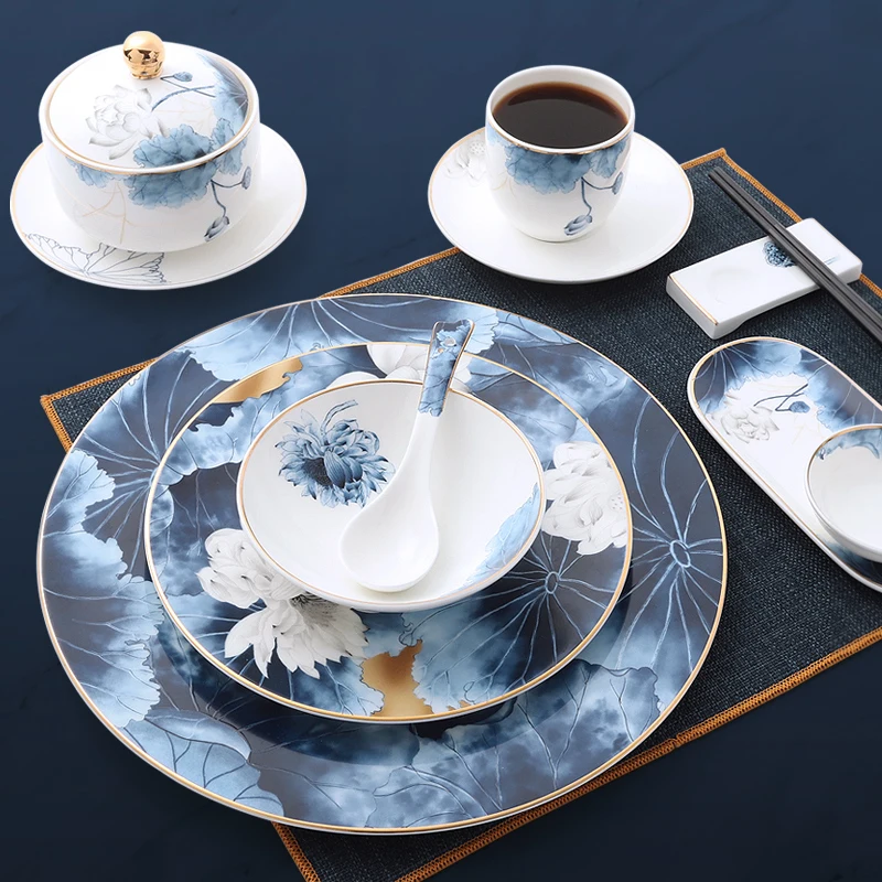 

Japanese Ceramic Plate Set Aesthetic Flower Nordic Dessert Salad Plate Set Pasta Dinner Pratos De Jantar Kitchen Tableware