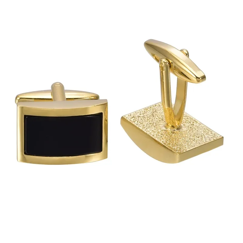 Gemelli da donna per uomo Matrimoni aziendali Camicie francesi curve in agata nera di fascia alta Abiti formali Accessori alla moda