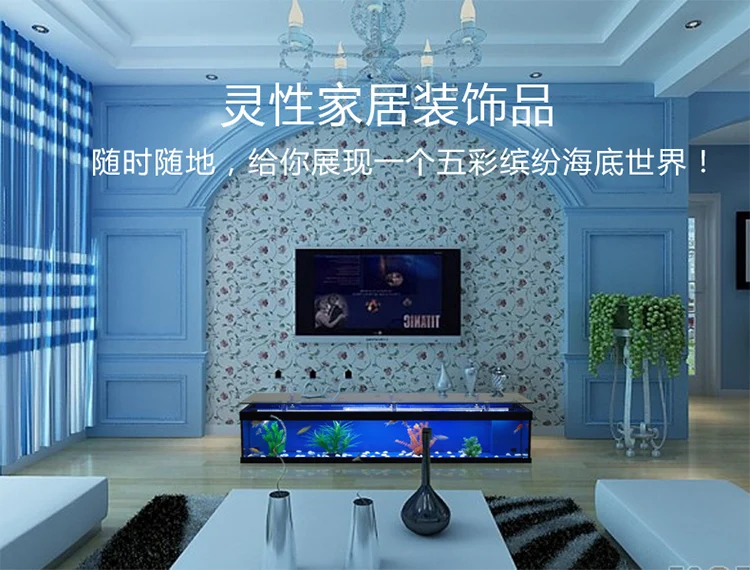 Customized modern fashion novel simple glass simple European TV cabinet combination fish tank