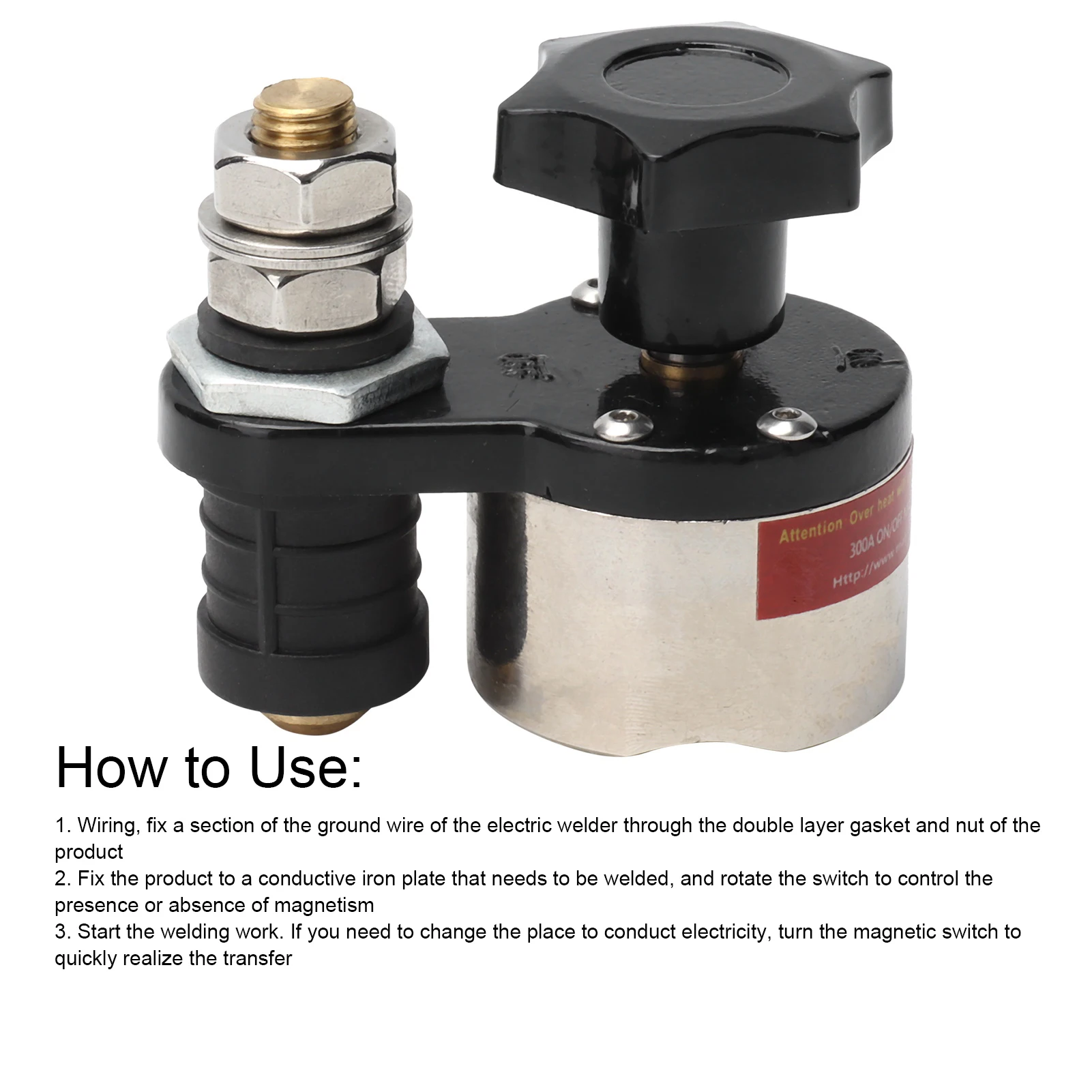 

Magnetic Welding Ground Clamp On Off Adjustable Switchable Holder Grounding Magnet Connector