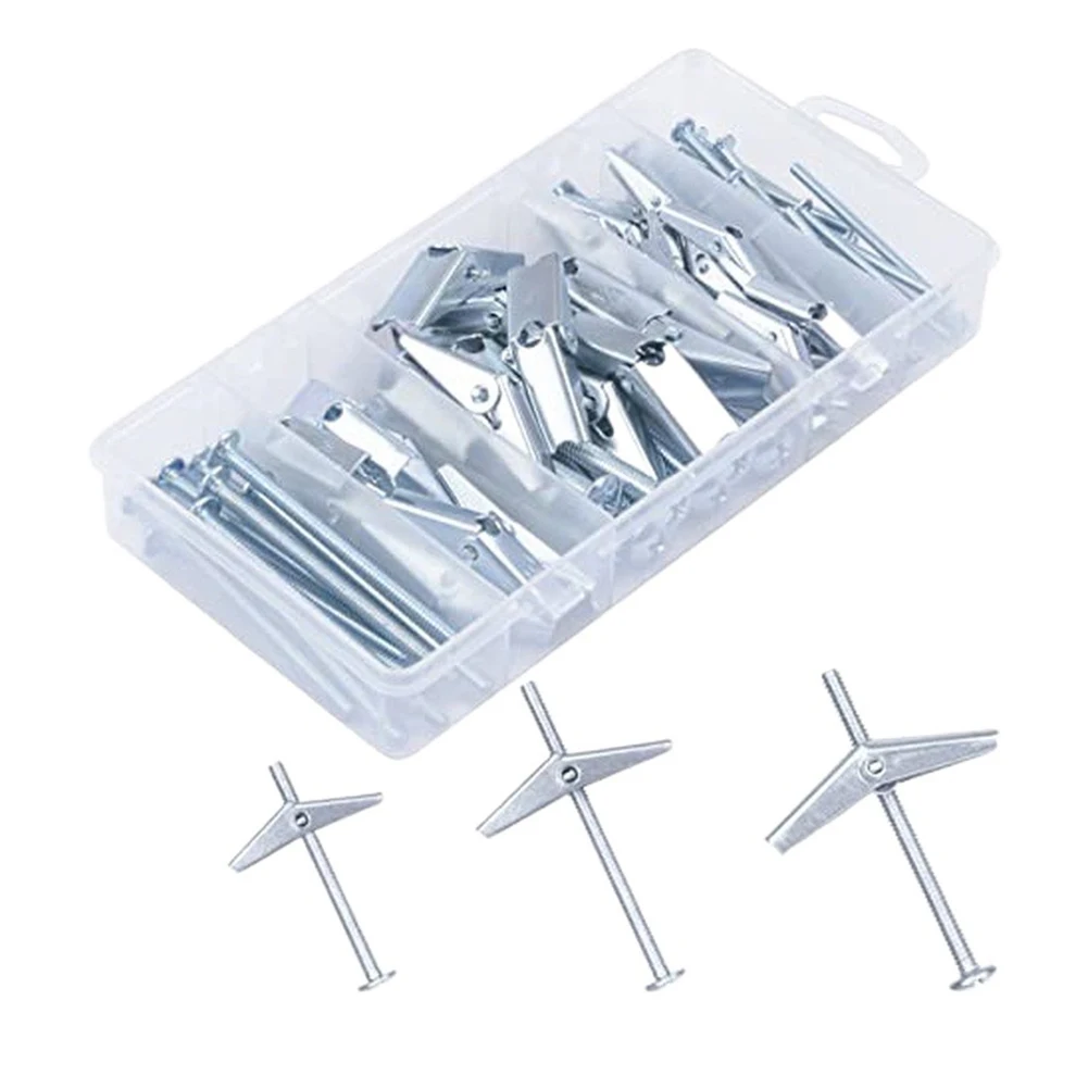 Galvanized Metal Hollow Wall Butterfly Anchor Bolt Kit Zinc Plated Drywall Fastener Set For Plasterboard Wall Hanging Fixing