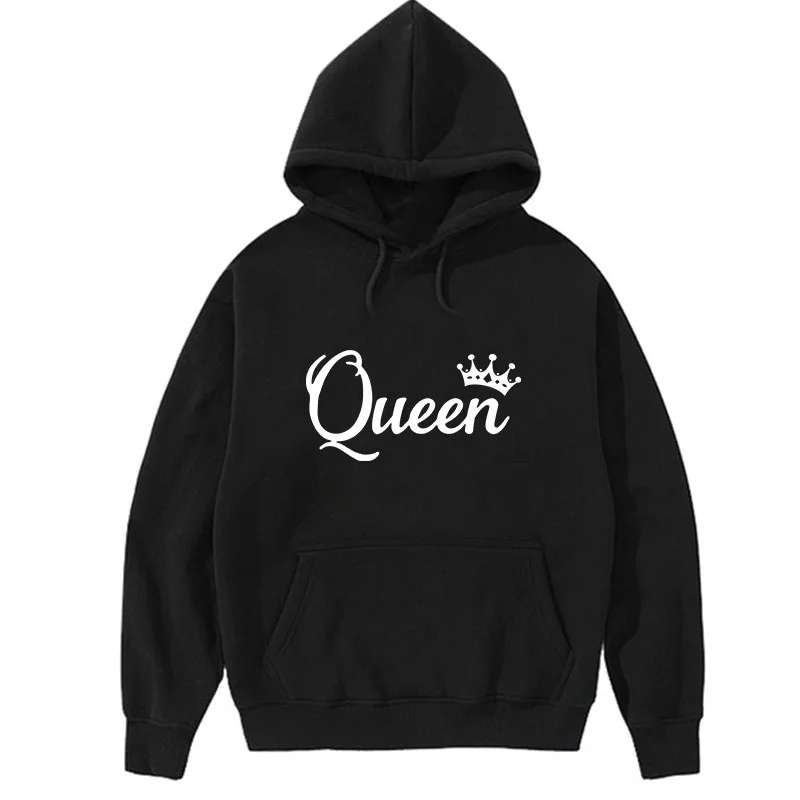 Fashion Queen Letter Printed Hoodies Men Woman Hoodie Streetwear Hooded Sweatshirts Harajuku Sports Pullovers Unisex Clothing