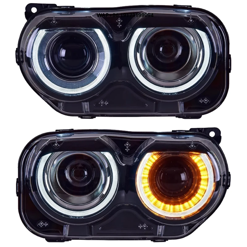 

for-Dodge Challenger Plug-and-Play LED Headlamp 2015-2016 Front Light Upgrade with 12V Daytime Running Light New