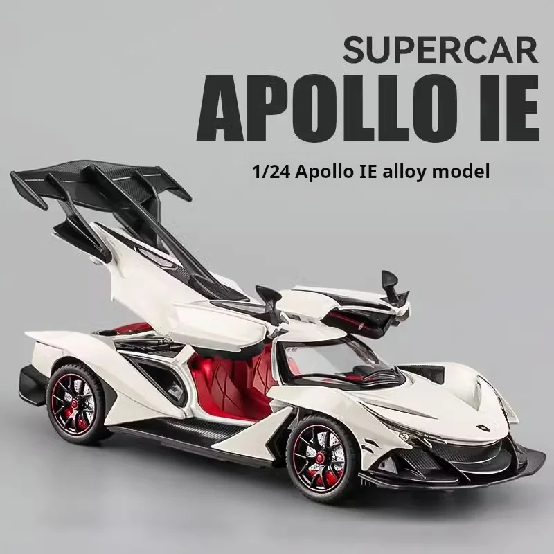

1/24 Scale Apollo IE Supercar Alloy Limousine Diecast Car Model Toy Sound Light Pull Back Kid Birthday Gift Collect Home Decorat
