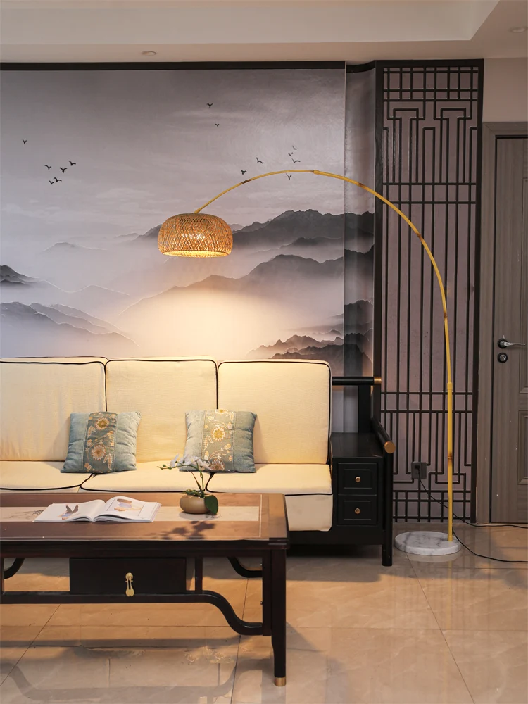 

wabi-sabi, floor lamp, new Chinese style, retro, living room, study, bedroom, creative