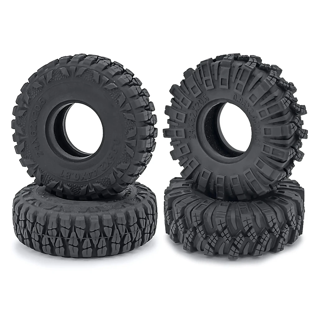 RCGOFOLLOW クローラーホイールタイヤ 1/18 1/24 Trx4m Scx24 Fcx24 Fcx RCカーパーツ RCカーアクセサリー交換部品 ブラック