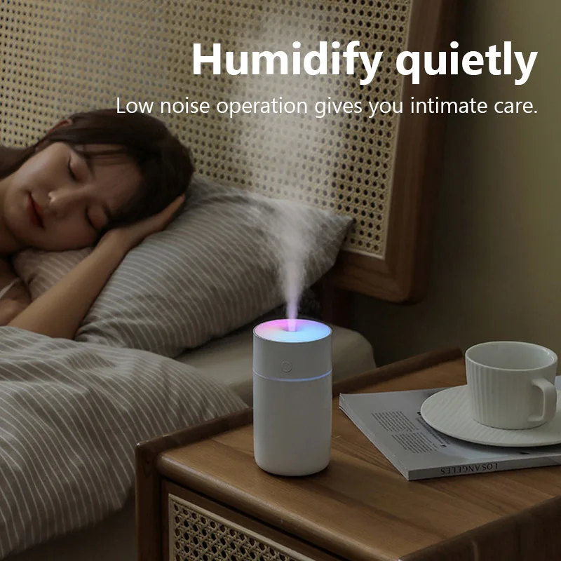 1200mAh Colorful Portable Air Humidifier Ultrasonic Cool Mist Sprayer Home Car Office USB Charging Cordless Quiet Aroma Diffuser