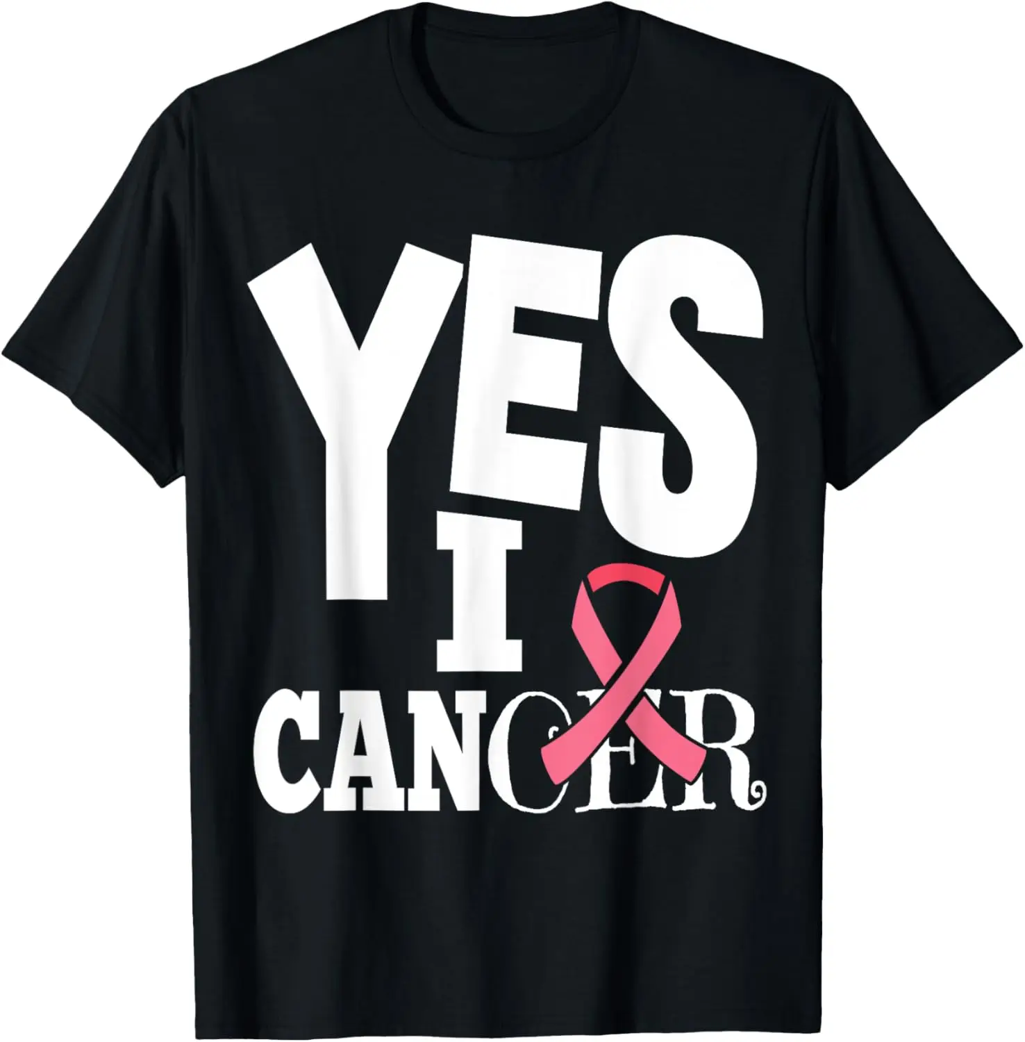 

Yes i Cancer Awareness pink ribbon Breast Cancer T-Shirt