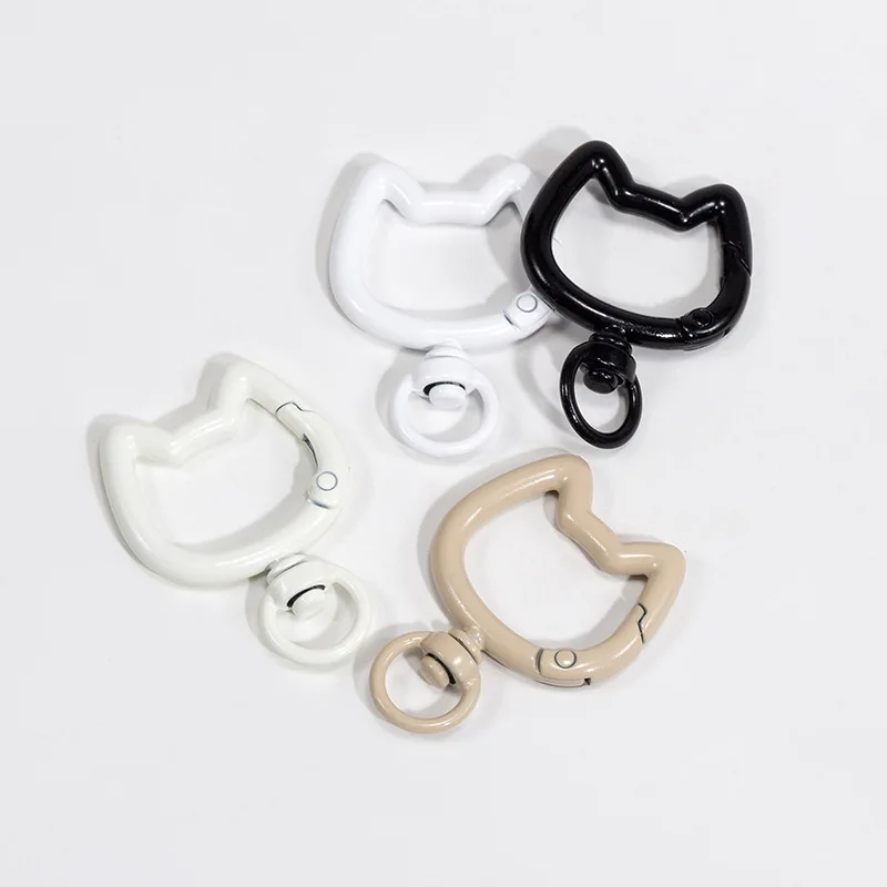 5pcs Colorful Cute Cat Clasp Openable Connector Carabiner Key Chain For DIY Keychain Jewelry Making Supplies Crafts Accessories image 4