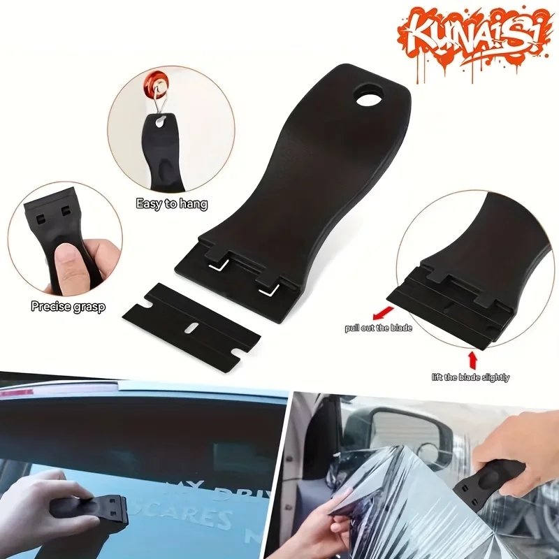Car Wrap Installation Kit with Squeegee, Glue Removal Knife, Gloves, Water Scraper for Auto Vinyl Film & Glass Cleaning