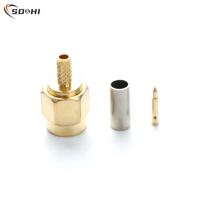 10Pcs High-quality SMA Male Plug Crimp For RG174 RG316 RG178 RG179 LMR100 Cable RF Connector