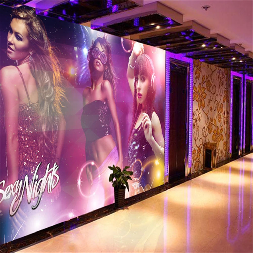 custom KTV box decoration wallpaper bar background golden wing wall paper 3D beauty mural home decoration home decor stickers