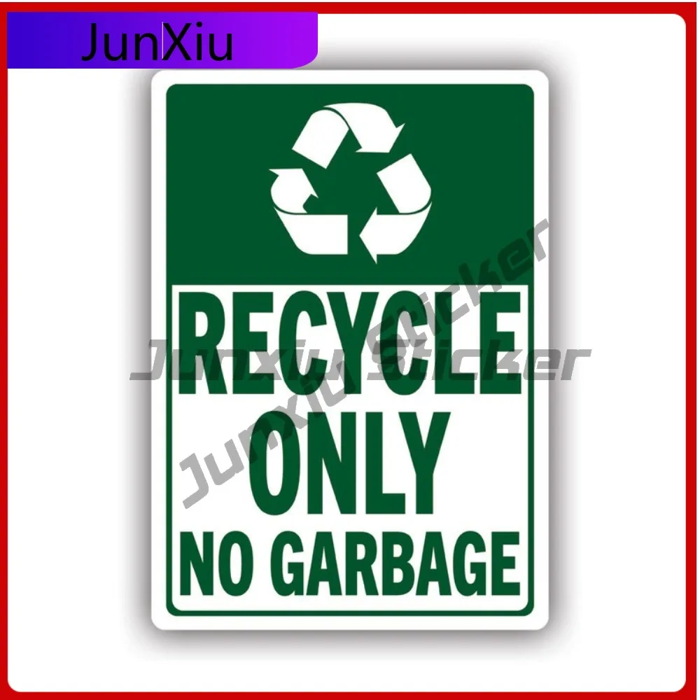 

Модная ретро-зеленая наклейка «Только переработка, без мусора», сделано в США, УФ-защита, для мусорных баков, предупреждающая этикетка для автомобиля