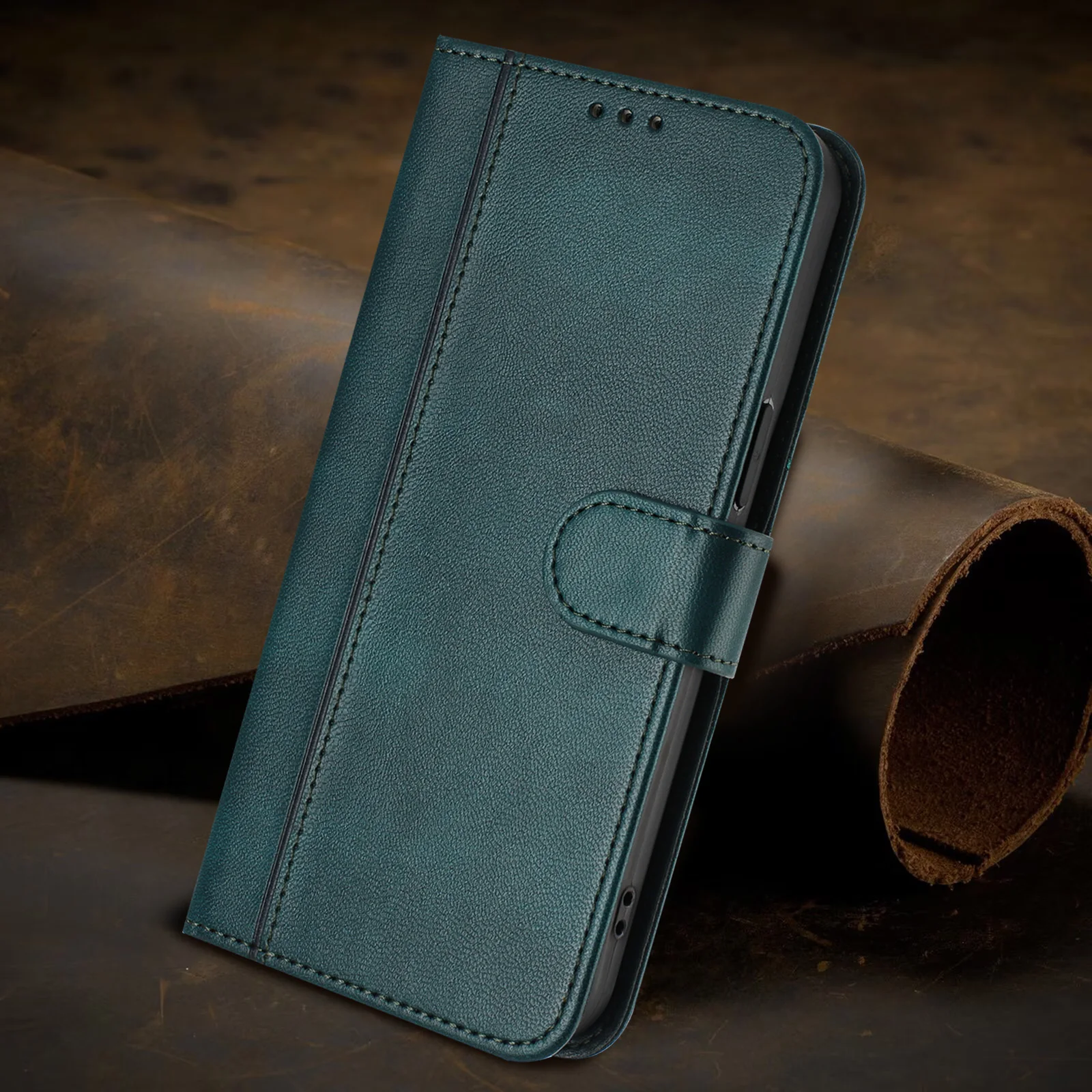حافظة لهاتف Funda iPhone 16 16E 15 Plus حافظة لهاتف آيفون 16 15 14 13 12 11 Pro Max 7 8 SE حافظة خلفية قابلة للطي كابا