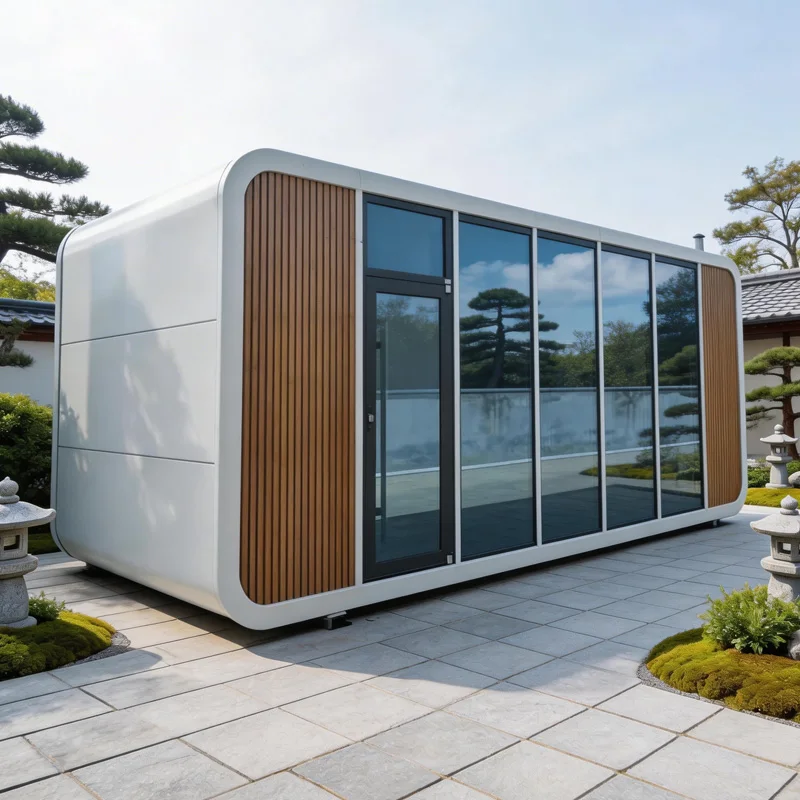 20ft New Trend Apple Cabin Prefabricated Tiny House Modern Pre-installed Flat Pack Container Villa Home Office Kiosk