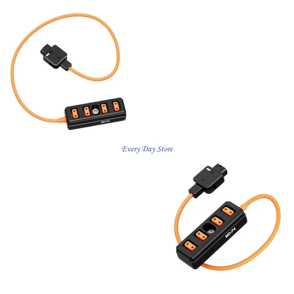

D Tap Male To 4 Female Power Cable For ARRI RED Cameras And Steadicam IDX Battery With 180° Rotatable Head