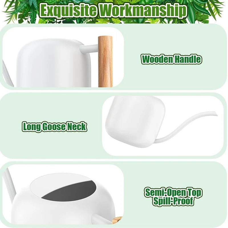 علبة المياه نبات داخلي 1.2L/41Oz مع صنبور طويل علبة مياه صغيرة علبة سقاية معدنية وعاء للمنزل الداخلي نبات بونساي متين