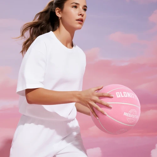 Imagen 2 del producto Baloncesto de mujer talla 5,6,7 rosa competición oficial baloncesto infantil interior exterior pelota estándar PU antideslizante resistente al desgaste