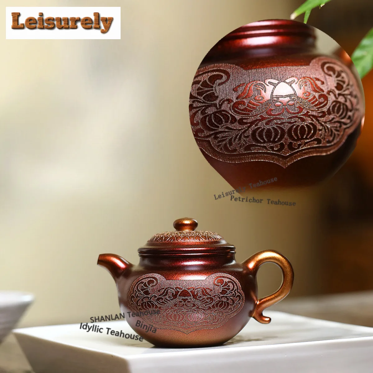 200ml Yixing Purple Clay Teapots Artists Handmade Lotus Pot Raw Ore Purple Mud Conch Roasting Kettle With Filter Zisha Tea Set