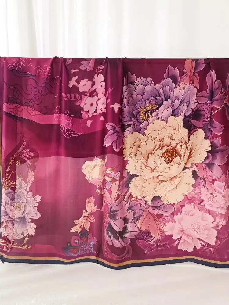 Large Square Scarf 110 * 110cm Beautiful Brocade Spring And Autumn Korean Version Versatile Satin Square Scarf Female Silk Scarf