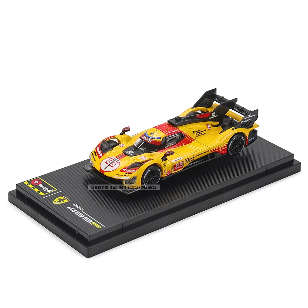 Bburago 1:64 Ferrari 2024 499P 83 51 Le Mans brinquedo modelo de carro de liga de corrida de resistência 24 horas