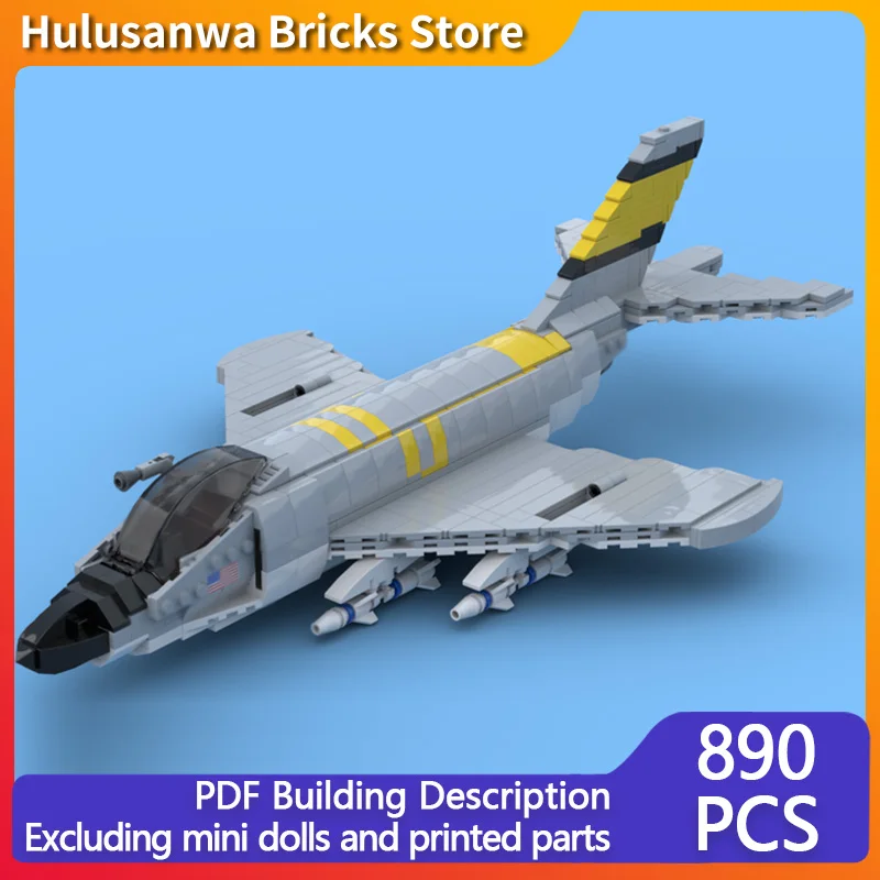 

F3H Demon Modern Military Fighter Jets Model MOC Building Bricks War Equipment Modular Technology Gift Holiday Children Toy Suit