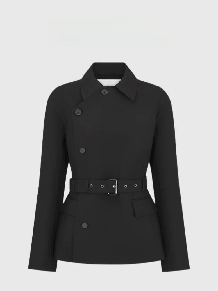 

Шерстяной пиджак Ele Long Sve с пуговицами и буквенным принтом, высококачественная индивидуальная пошивка для женщин, модная приталенная верхняя одежда