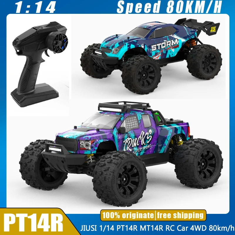 JIUSI 1:14 PT14R RC Car MT14R 4WD 80km/h Brushless Motor 2.4GHz Remote Control Racing Car High Speed Off-road Custom RC Toy Gift