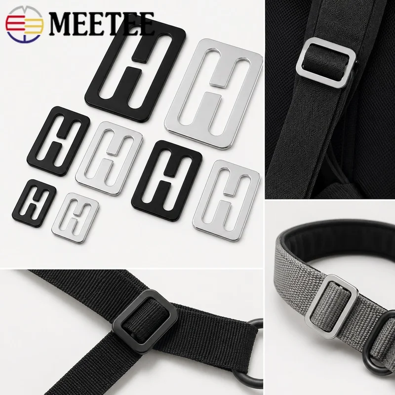 5/10/20Pcs 20-50mm Stainless Steel Tri-Glide Buckles Webbing Slider Strap Adjuster Metal Hardware Camera Bag Pet Harness Repair