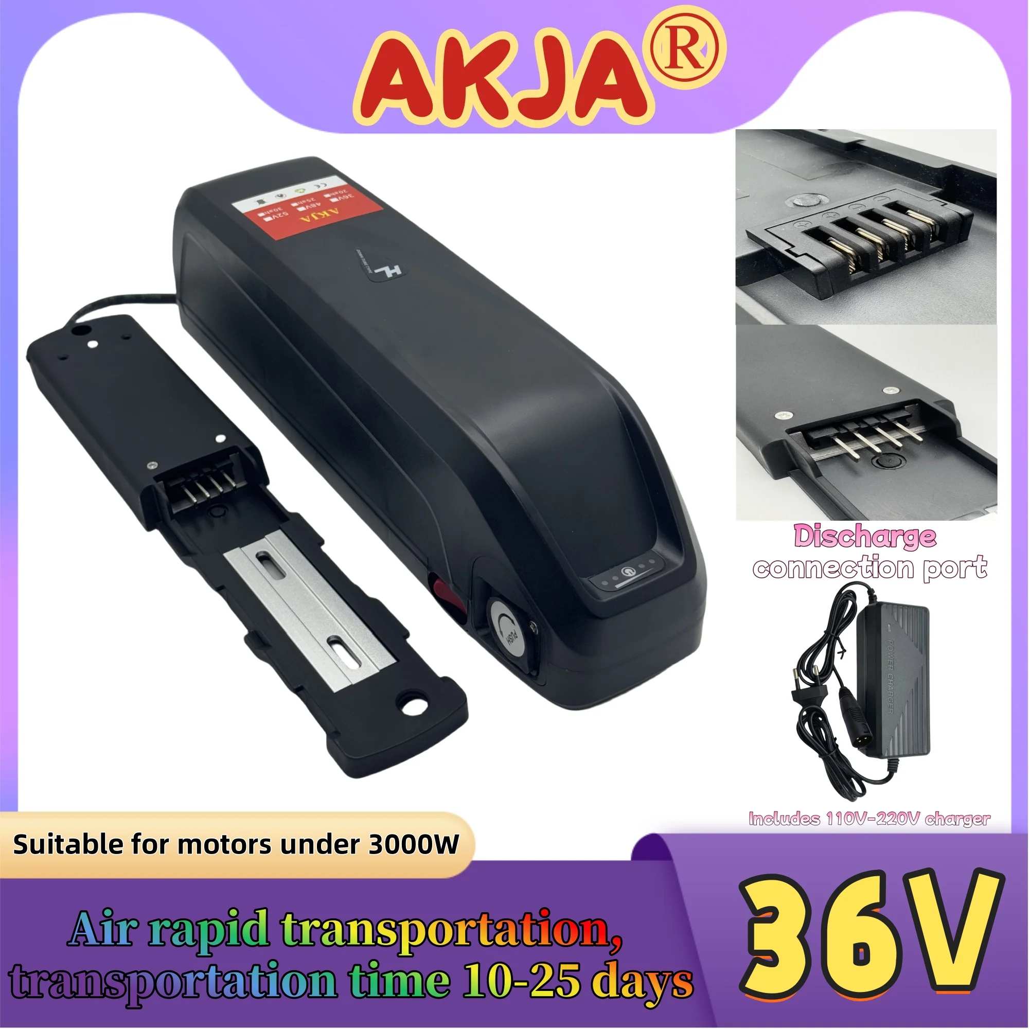 

Air fast transportation，New Full Capacity Power，18650 Hailong Battery，36V30AH Lithium Battery Pack，Suitable for 250-3000W