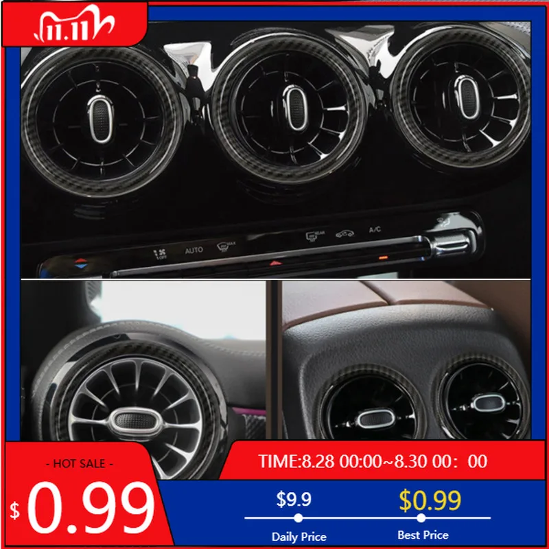

Interior Stickers ABS Car Central Air Conditioning Vent Outlet Ring Cover Trim For Mercedes Benz A W177 B W247 GLB X247 CLA C118