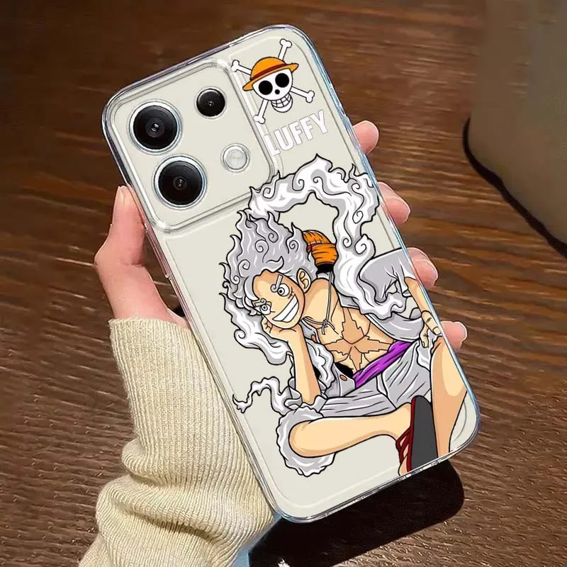 

One Piece Sun God Nika For Xiaomi Redmi 10 11 K30 K40 K50 K60 K70 Pro Prime Plus Ultra Zoom 5G TPU Transparent Phone Case