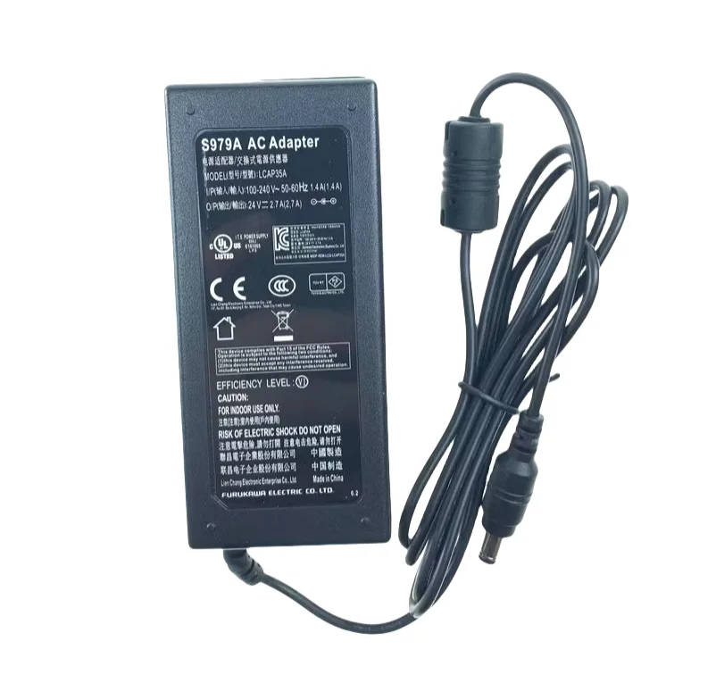 Replacement AC Adapter Charger for GVE GC65-240270-D Water Filter Power Supply LCAP35A 24V 2.7A 65W  5.5*2.5mm